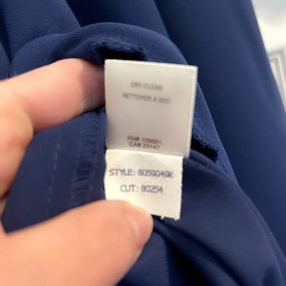 Talbots Maxi Dress Size 6 Petite Navy Blue Tailored Cowl Neck - Picture 7 of 9